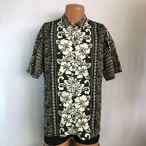 Men's Hilo Hattie Hawaiian Original 100% Cotton Short Sleeve Aloha Shirt Sz L